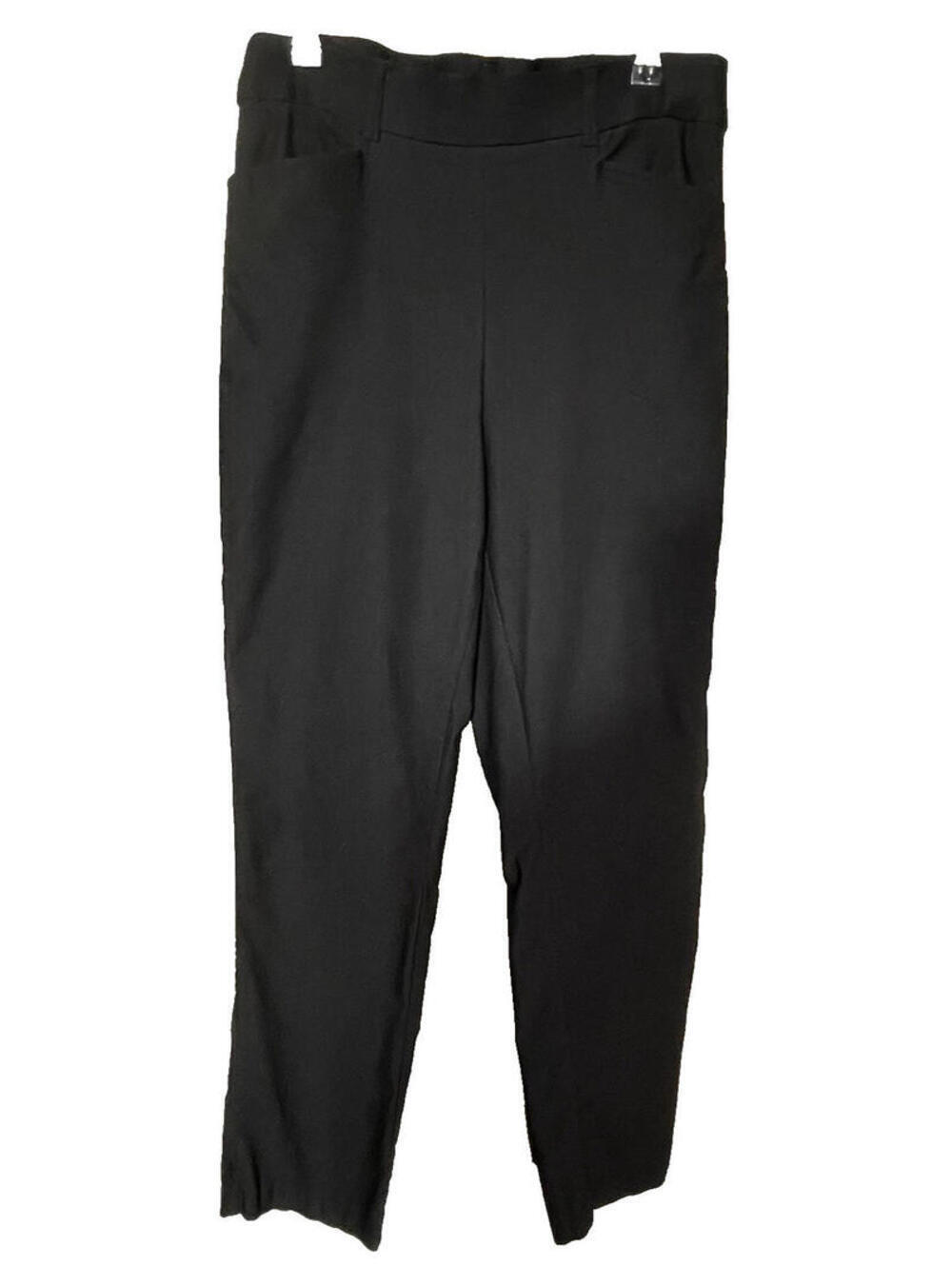 Rafaella Womens Size 6 Black Pull On Mid Rise Ankle Straight Leg Dress Pants